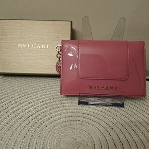 BVLGARI Serpenti Forever Pink Patent Wallet 💖 Snake Charm | Chipped + Box